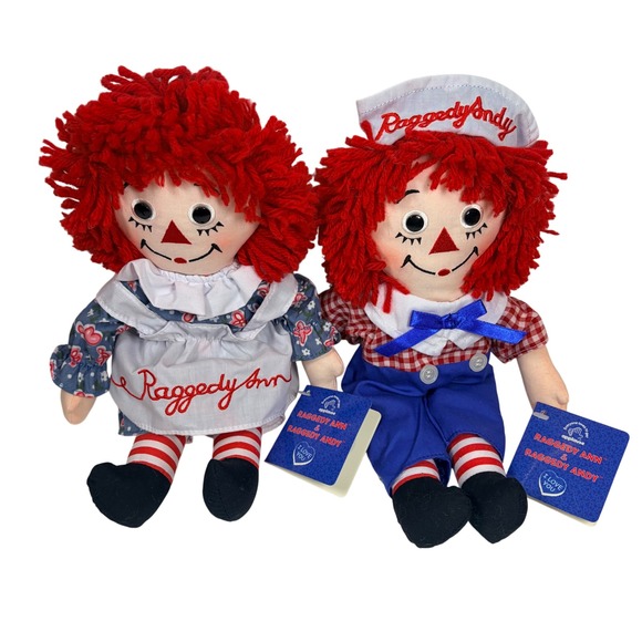 Applause Other - VTG 90s Applause Raggedy Ann Andy Plush Dolls Set Tags Attached Red Yarn Hair